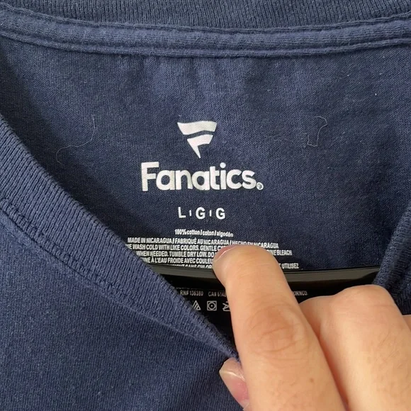 Fanatics New England Patriots Navy 100% Cotton Tee Size Large - Picture 5 of 6